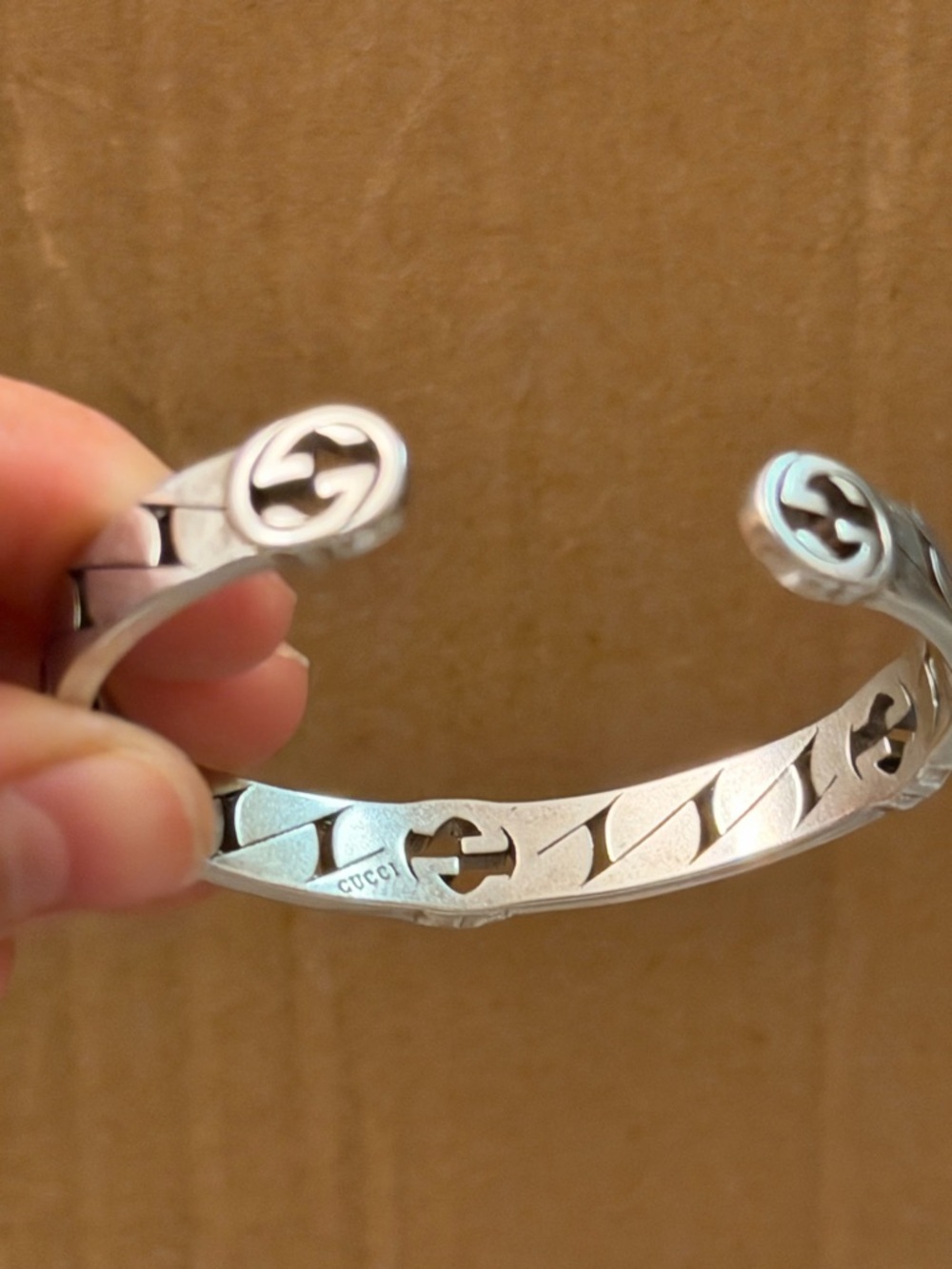 Silver Gucci Cuff Bracelet - Picture 9 of 11